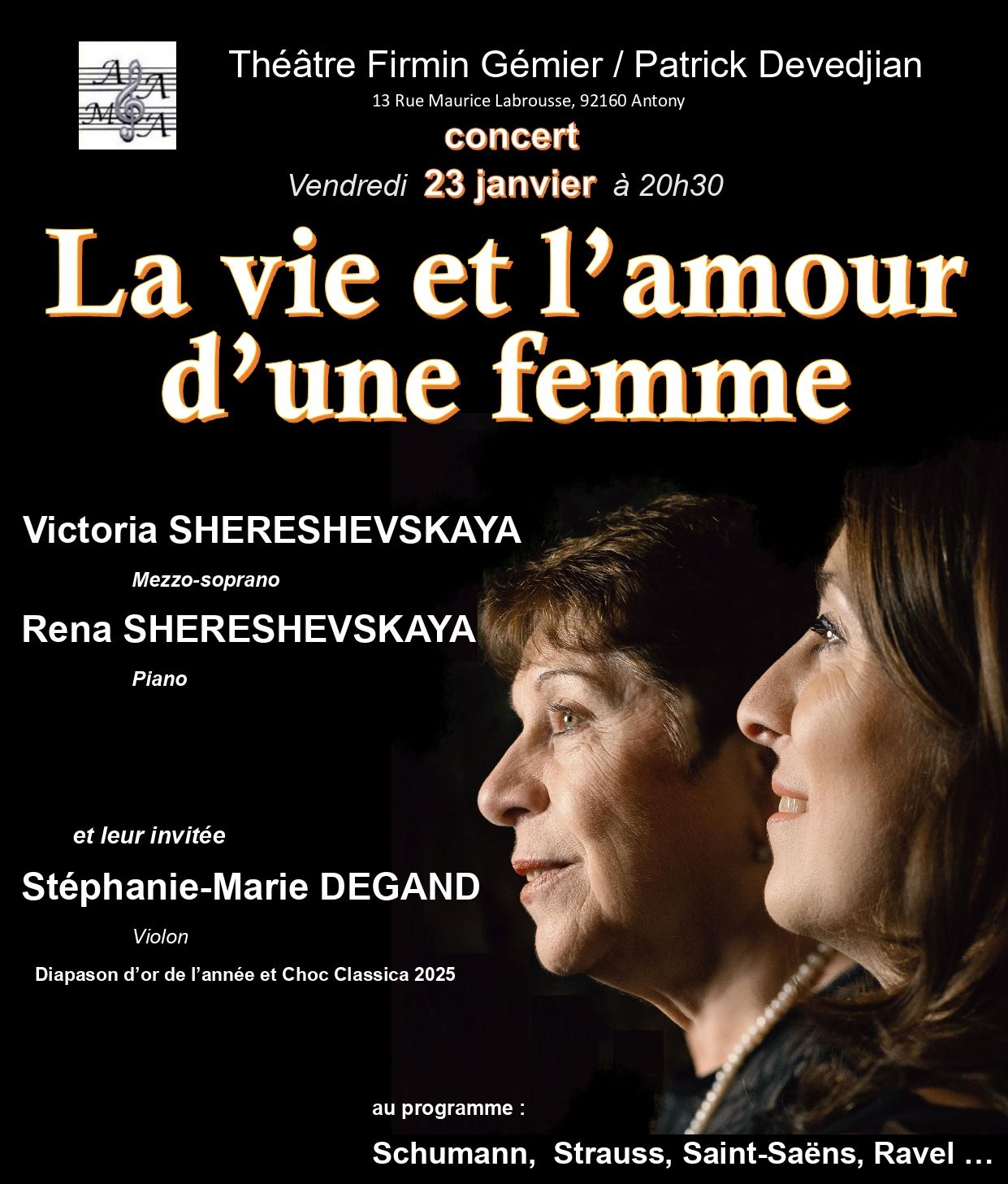 Affiche du concert du 23 janvier 2026